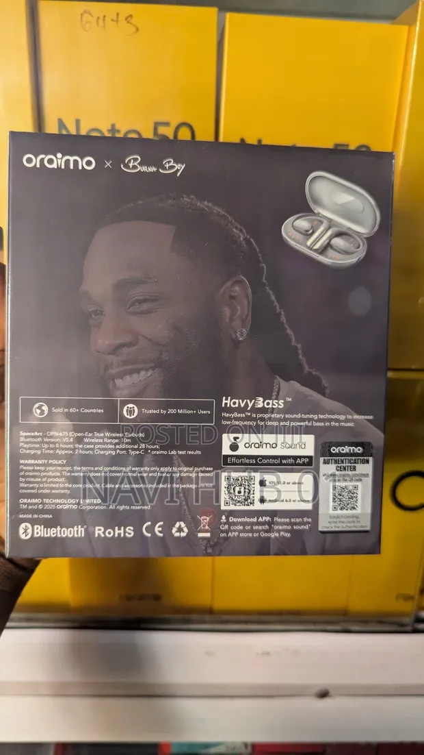 Oraimo X Burnaboy Spacearc Ear Buds