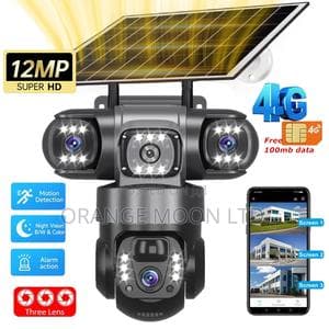 V380 Pro 12mp 10x Zoom Triple Lens 4g Solar Camera