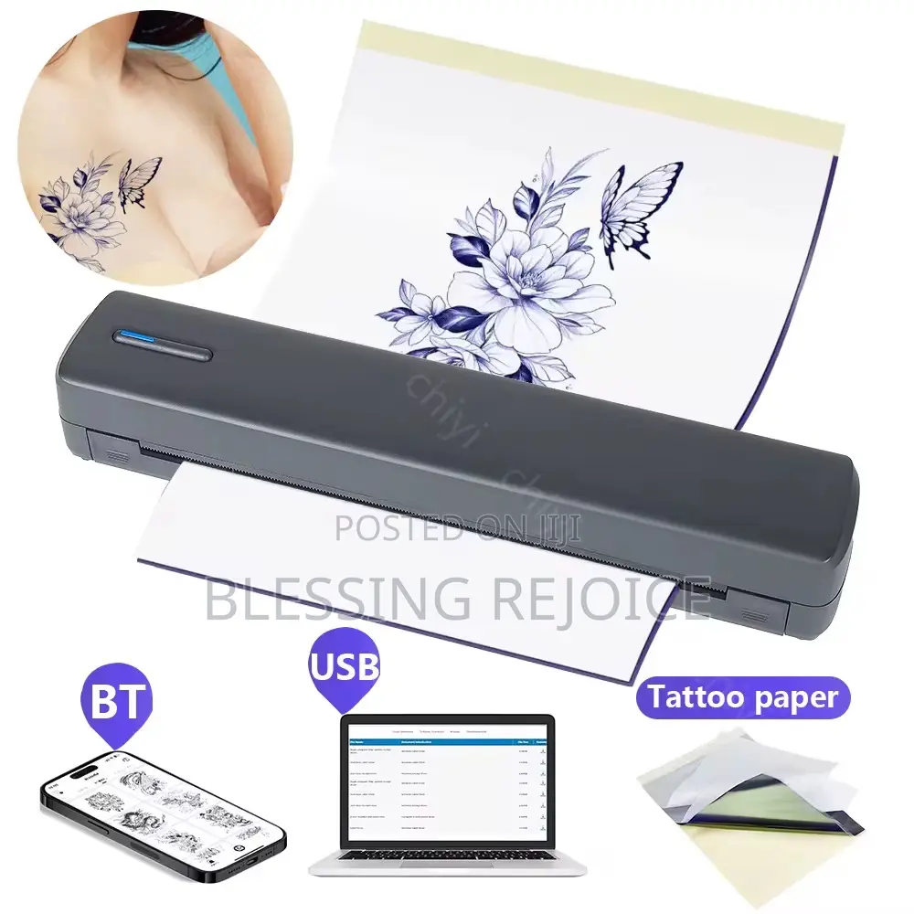 Portable A4 Thermal Wireless Rechargeable Tatoo Printer