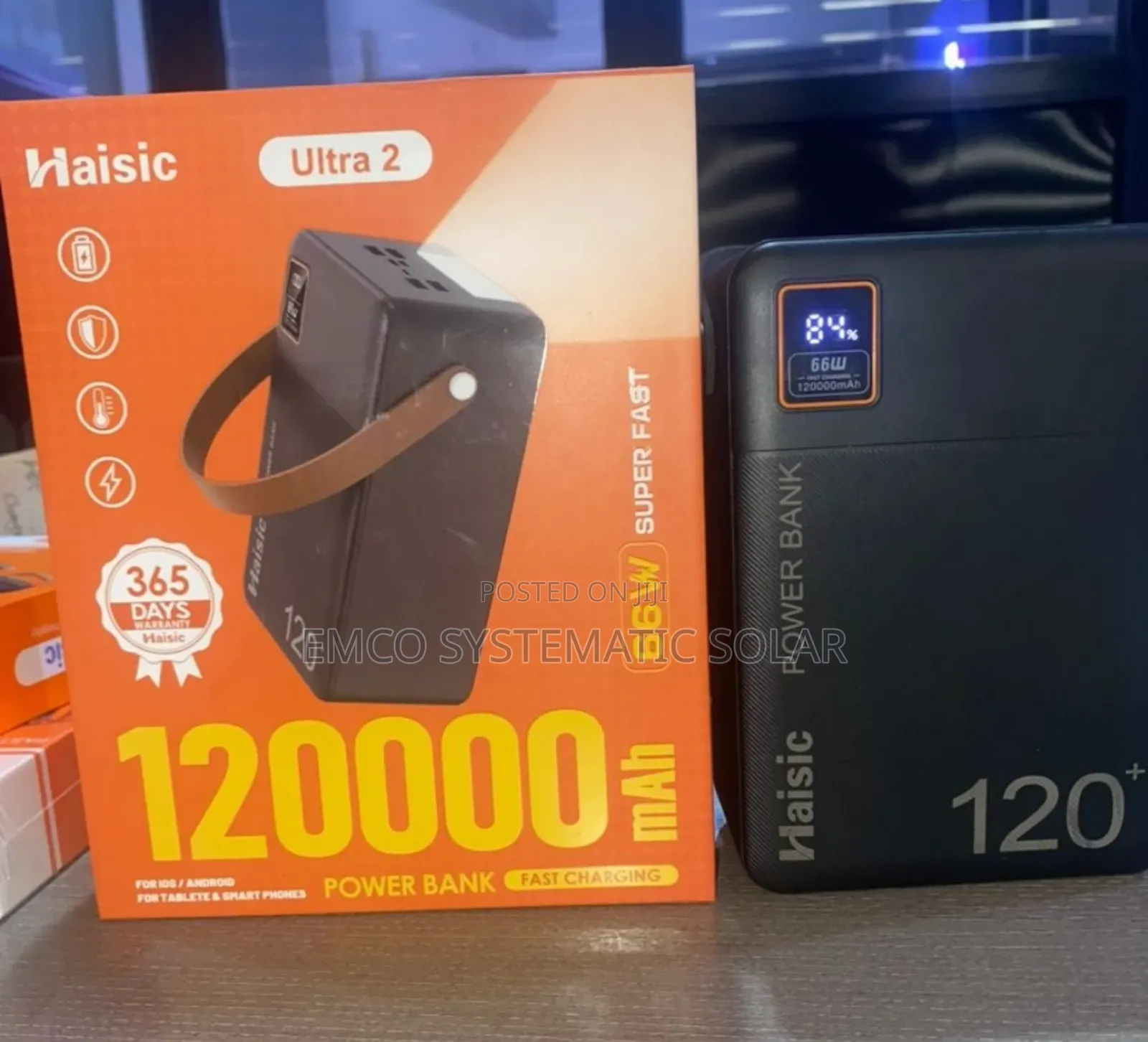 120000mah Haisic Power Bank Wit Led Light
