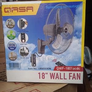 18" Qasa Ac/Dc Solar Inverter Wall Fan