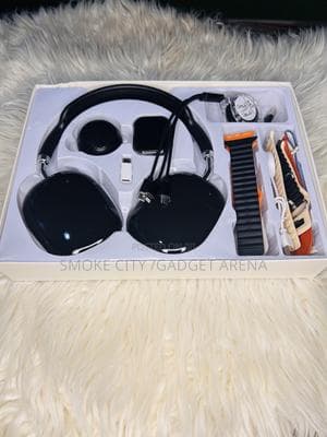 Complete Airpod Set With Smart Watch,Speaker,Watch Stripes Blue Black