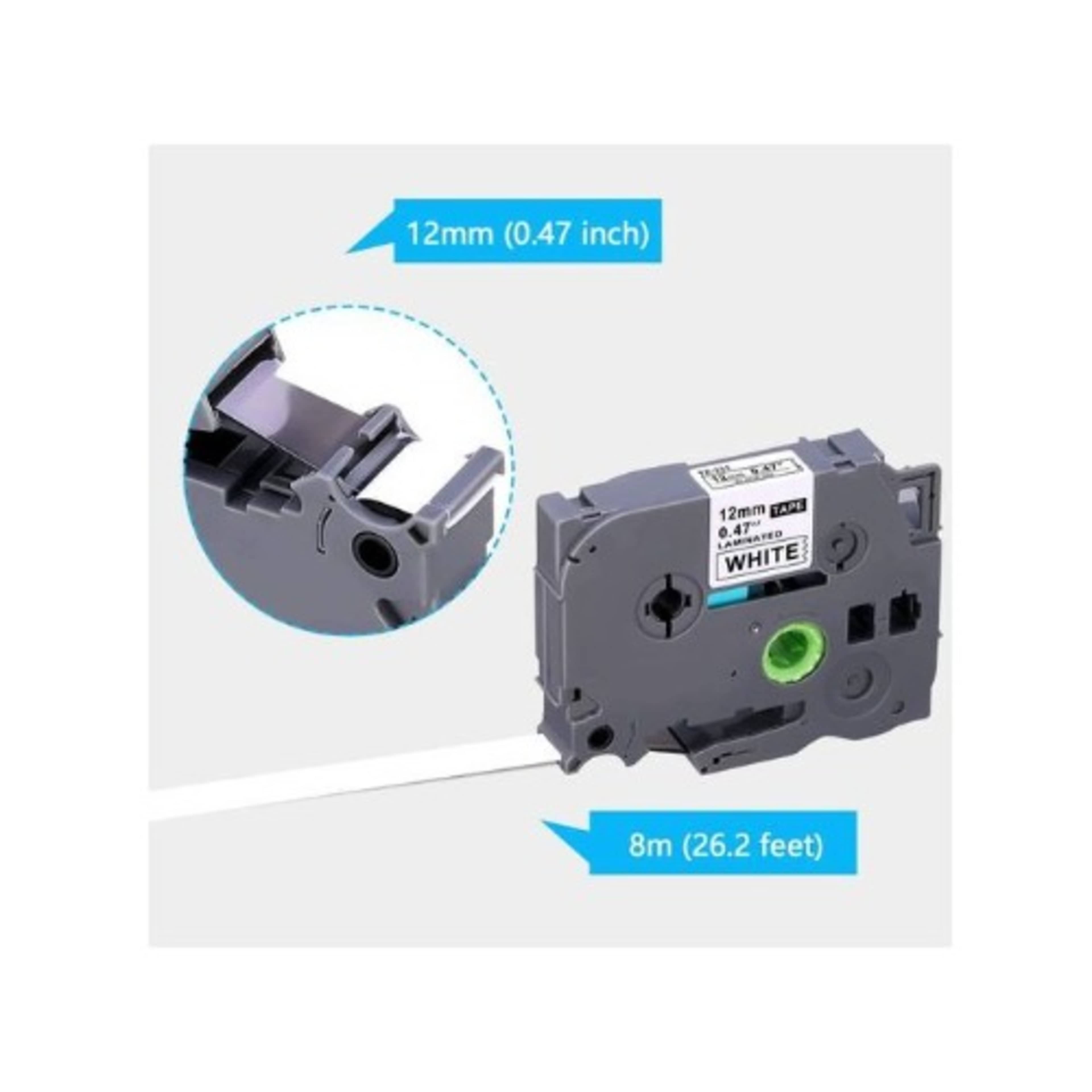 Tzc 231 Black On White Label Printer Tze-231 Tape Ca...