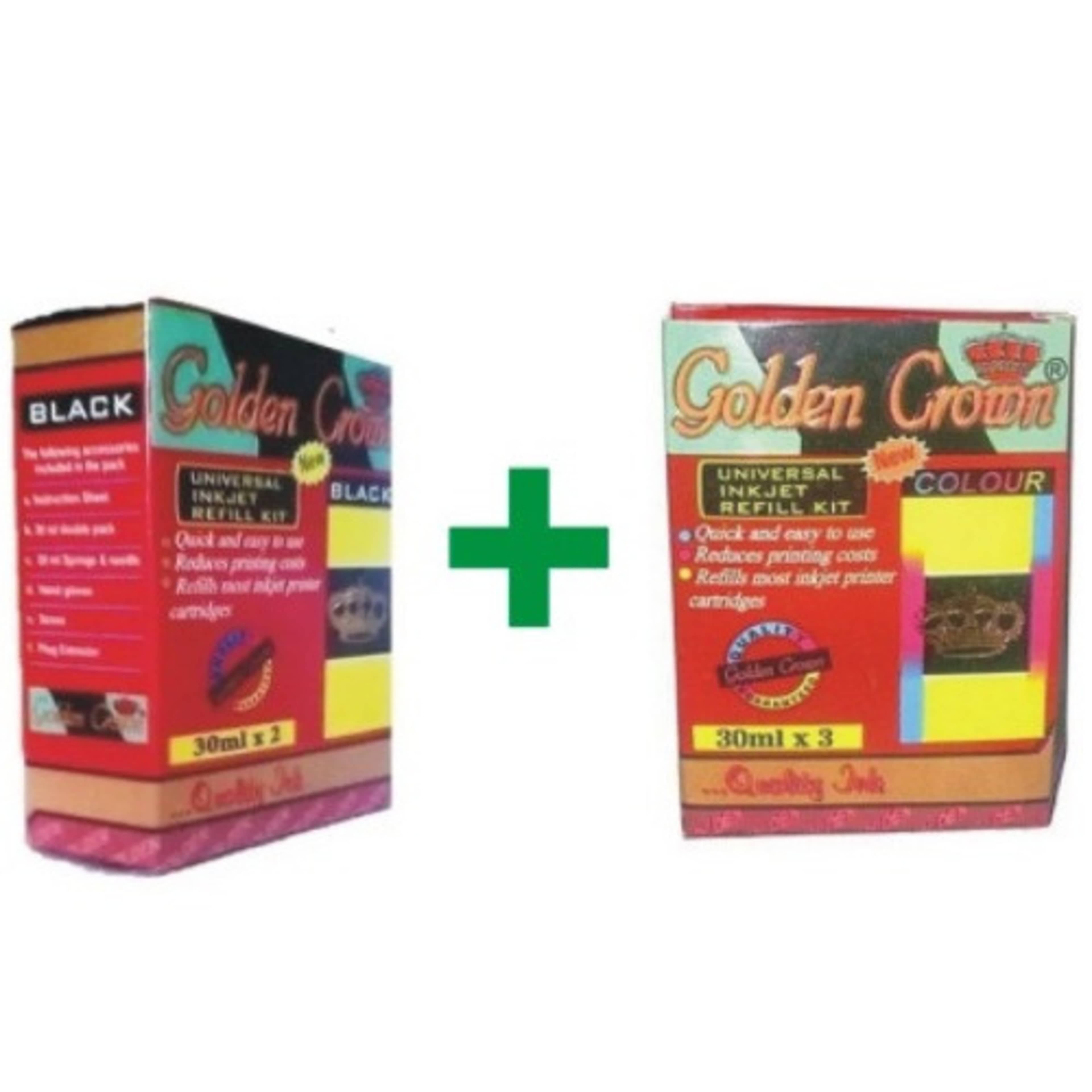 Golden Crown Inkjet Refill Kit - Black & Tri-colour